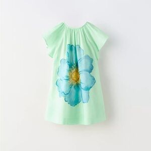 NWT Zara 1.5Y linen cotton lined flower dress